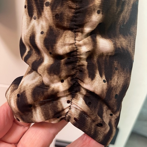 Long Sleeve Evening Top with Leopard Print and Sparkle - Picture 3 of 6